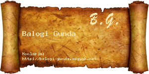 Balogi Gunda névjegykártya
